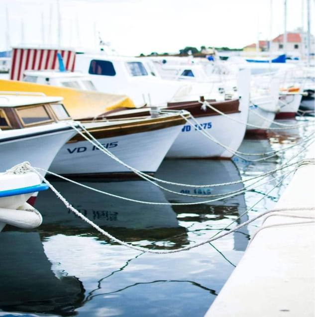 Moored boats marina Spain